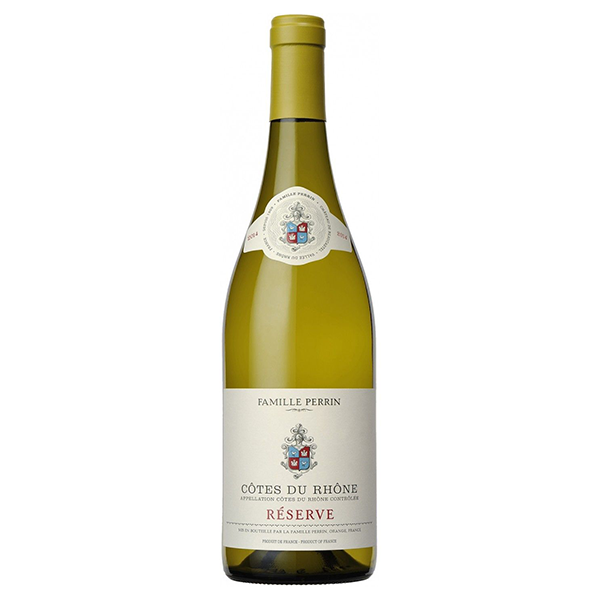 VINO COTES DU RHONE RESERVE BLANC 12/750 - FAMILLE PERRIN - Compralo en CorinneRegalos.com