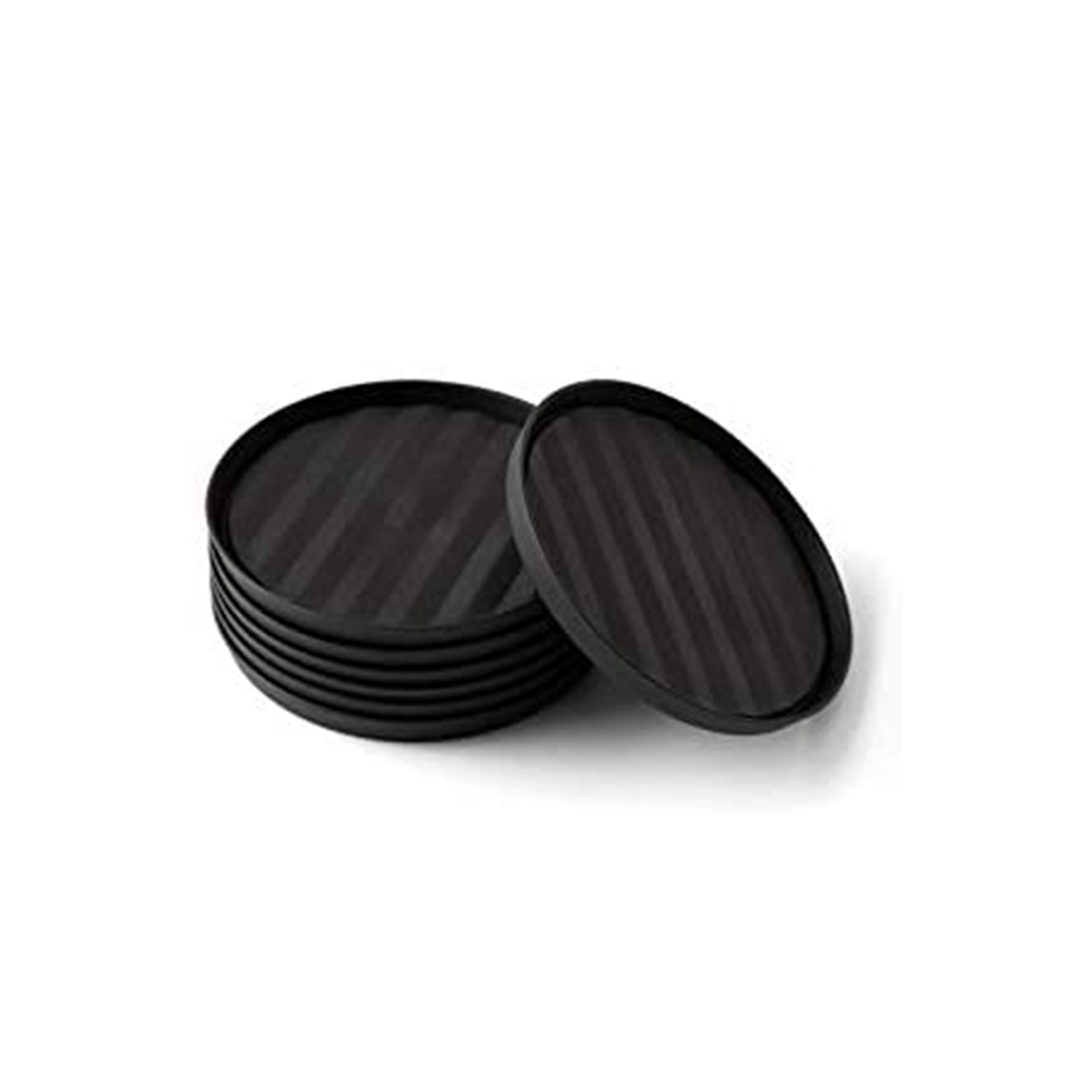 RB COASTERS SET OF 8- BLACK BX - METROKANE - Compralo en CorinneRegalos.com